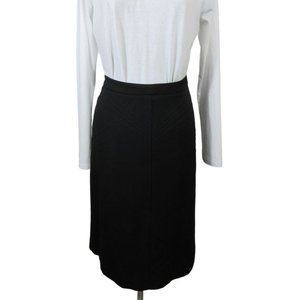 Katayone Adeli embroidered black wool A-line knee‎ length skirt